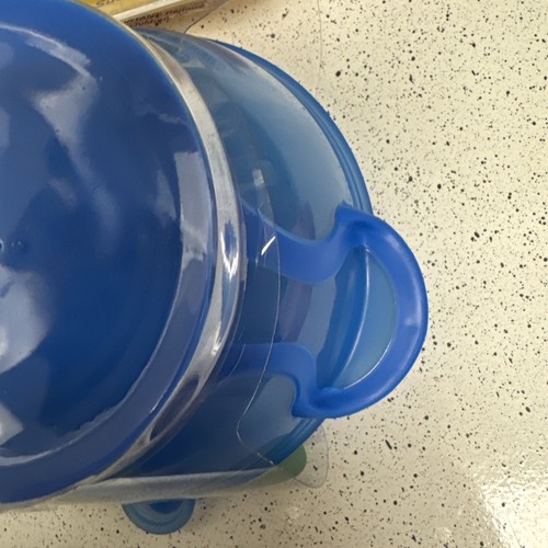 Nuby Bowl Lid Spoon Easy Go Feeding Kit 6+ mo BPA Free Pink Blue Gr New - Picture 11 of 17