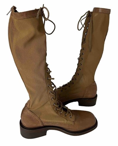 Free People Trickum Tall Military Lace Up Whiskey Brown Boot New Size 37, US 6.5 - Picture 9 of 21