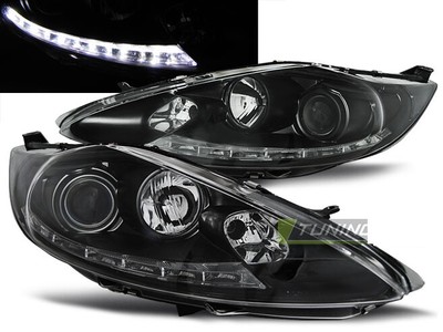 Ajovalot LED DRL Katso for Ford FIESTA MK7 VII 7 08-12 Daylight Black LPFO59WL X