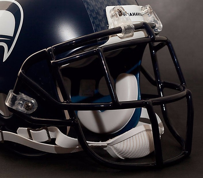MARSHAWN LYNCH SEATTLE SEAHAWKS Schutt EGOP Football Helmet FACEMASK NAVY  BLUE