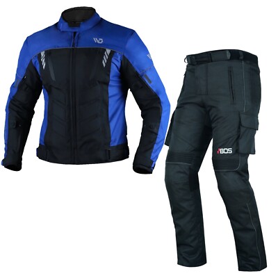 Motorradkombi Herren Motorrad Jacke mit Hose Textil Kombi M-5XL Schwarz 