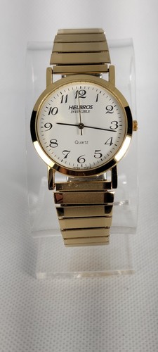 HELBROS INVISIBLE Men's 32mm Gold Tone Stainless Steel Back Beige Dial - Picture 19 of 20