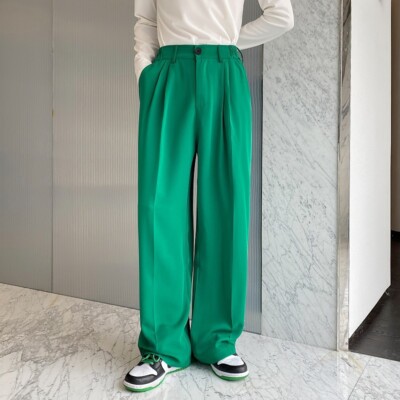 New Design Men Long Wide Leg Dress Pants Loose Fit Long Straight Trousers Spring | eBay New Design Men Long Wide Leg Dress Pants Loose Fit Long Straight Trousers Spring | eBay