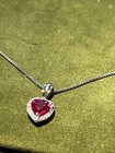 necklece with pendantnt heart with ruby stone 925  — photo 5