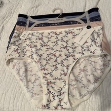 Laura Ashley Size Large Panties Briefs Underwear 5 Pack Floral Pink Blue