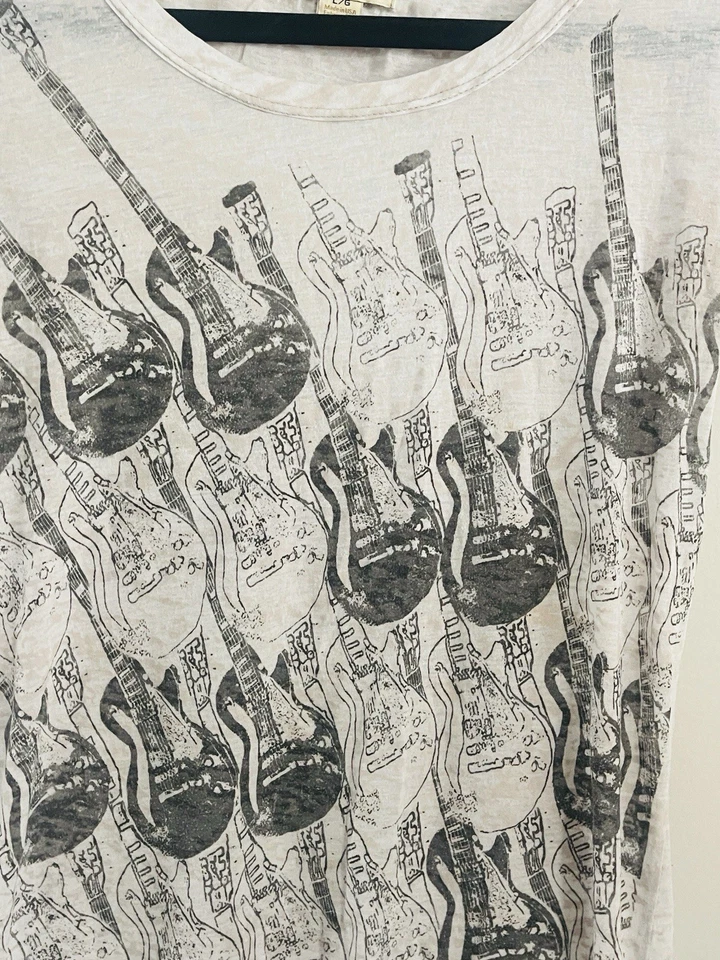 Camisa TwentyOne Sheer Guitar Burnout Talla L Retro Y2K Fairy Grunge Hippie CyberUSA Foto 2 de 4