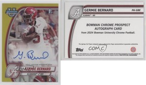 2024 Bowman U Chrome Prospect Yellow Refractor /75 Germie Bernard #PA-GBE Auto
