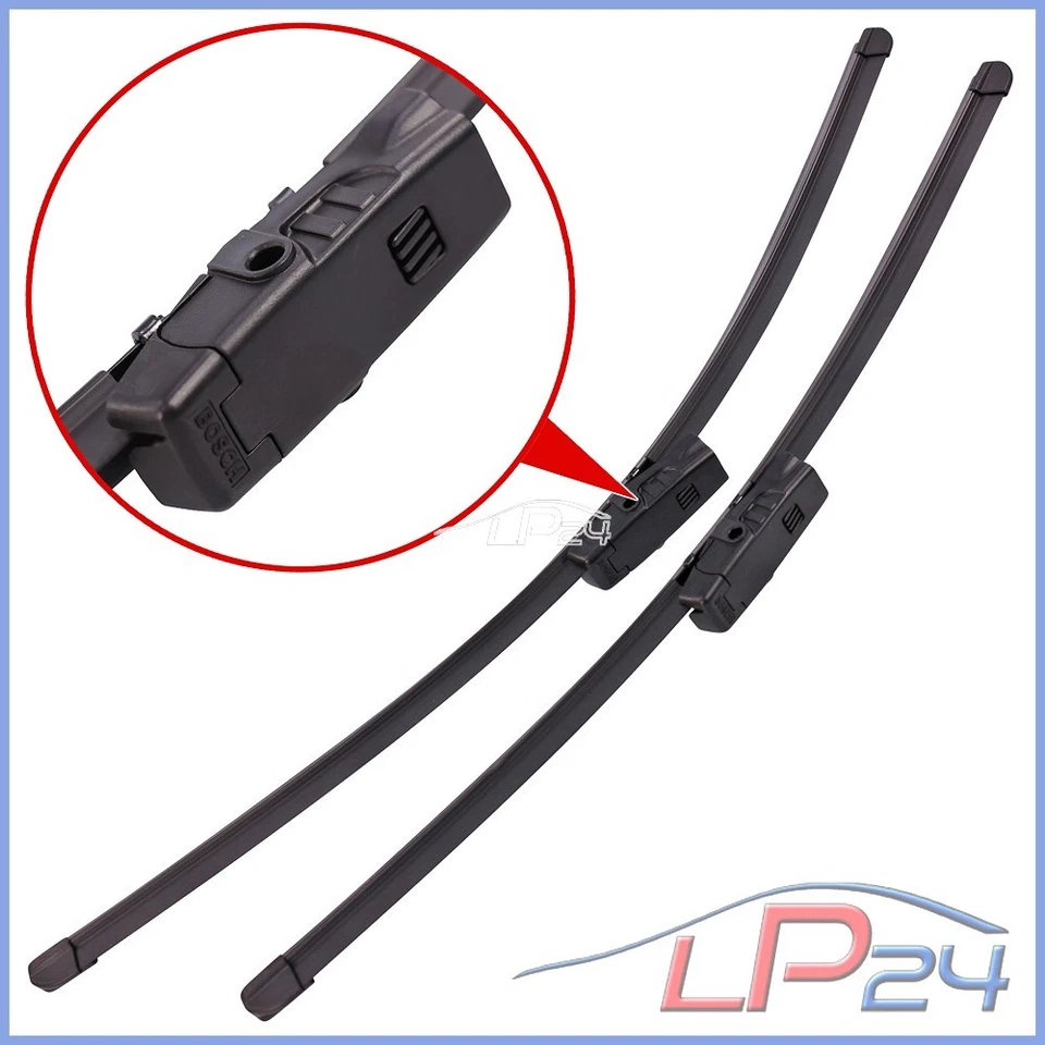 JEU DE BALAIS D'ESSUIE-GLACE AVANT BOSCH AEROTWIN AM460S POUR MAZDA 3 BK 2003-08 - Photo 2/4