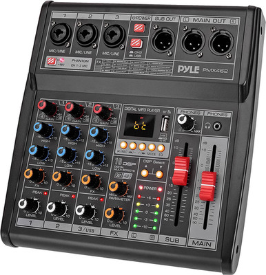 Professional DJ Audio Mixer - 3-Channel Controller with 16 Preset DSP Effects - 