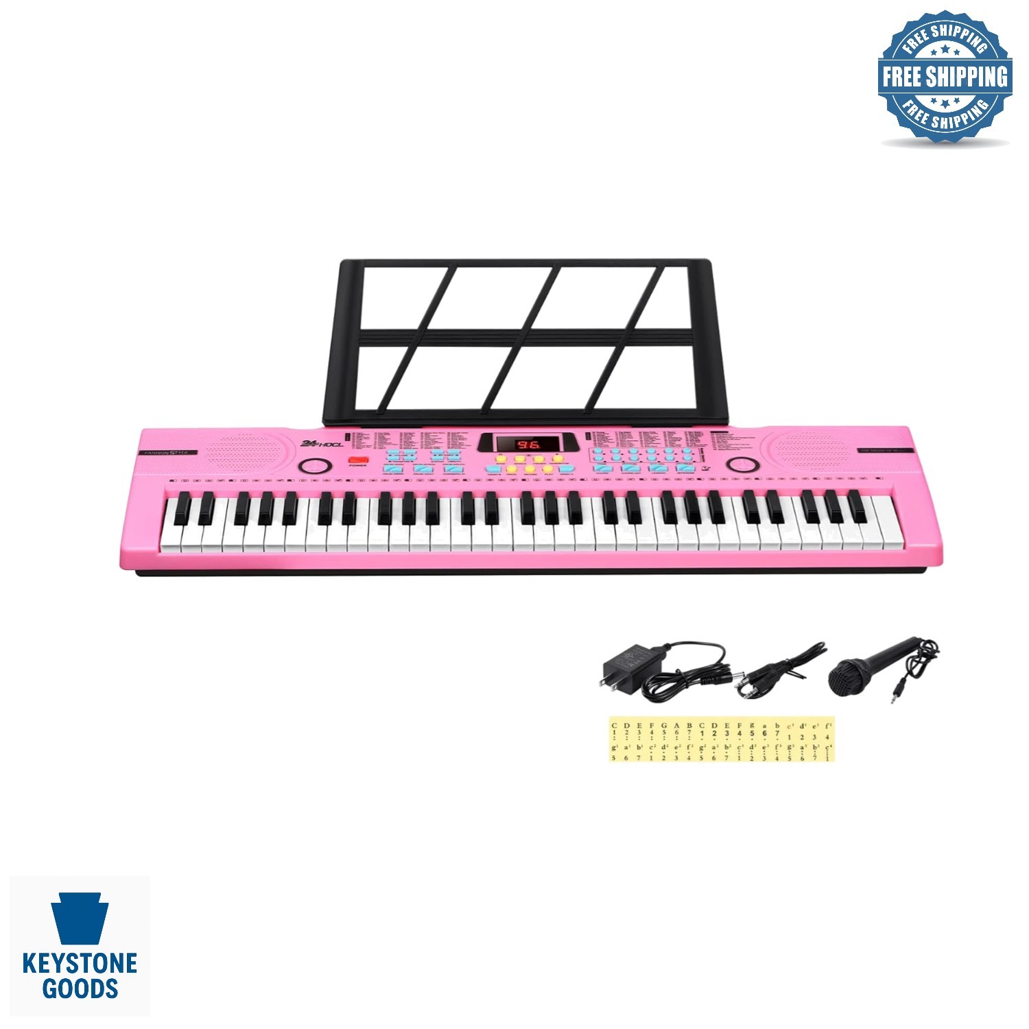 Pianoforte Elettronico per Bambini 61 Tasti con Microfono