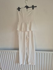 Miss Selfidge Size 8 Strapless Jumpsuit. White. Worn Once. Bride to Be. Wedding