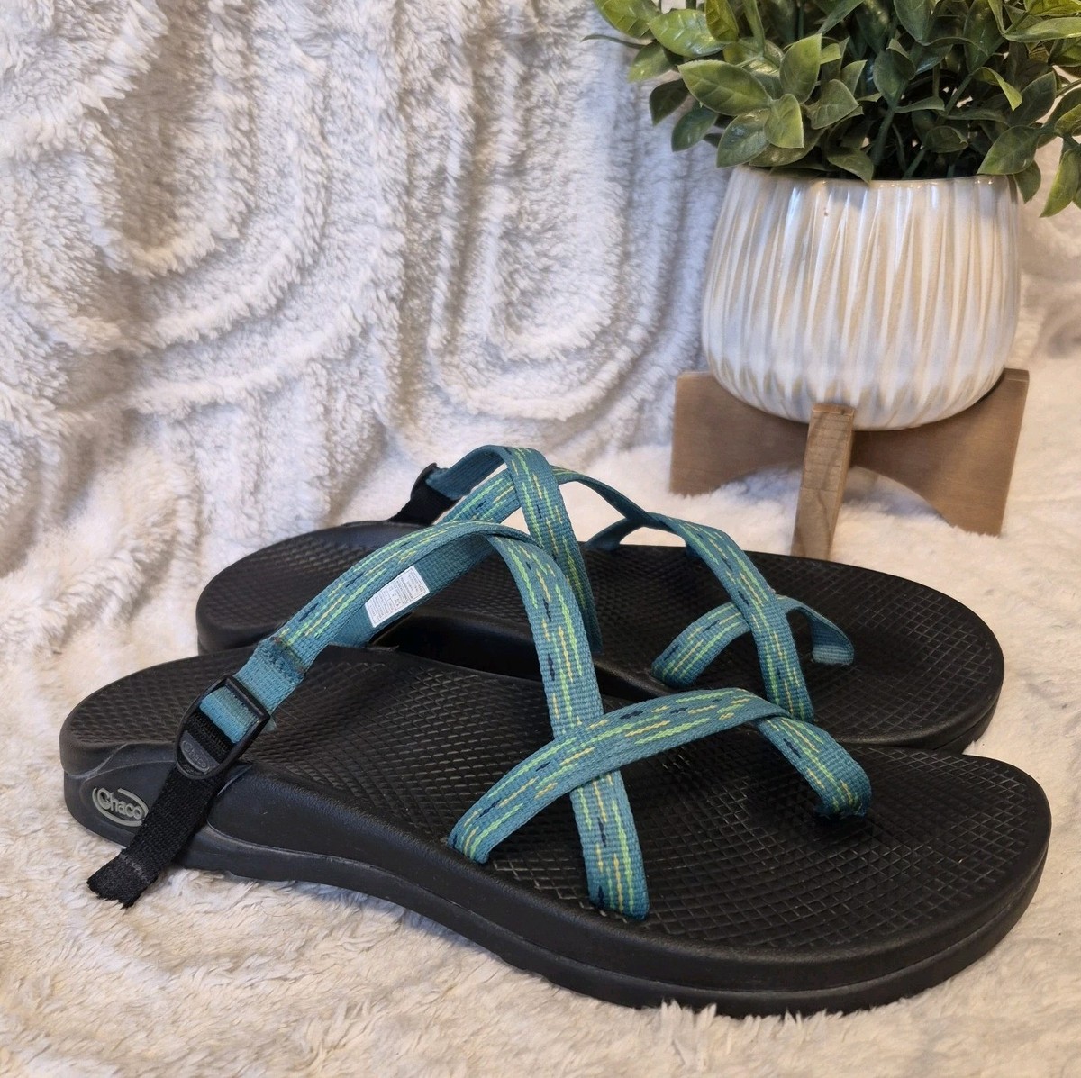 Chaco Black and Teal Adjustable Strap Sandals Z1 Classic Sandal for Men - S24 - Forests, Tides, and Treasures main image 3