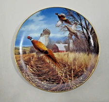 Danbury Mint Late Autumn  David Maass Pheasant Collector Plate EUC
