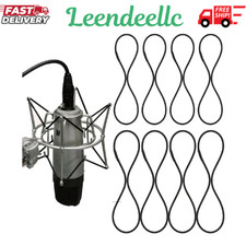 8PCS Microphone Shock Mount Rubber Ring, Black Universal Elastic Bands Replaceme