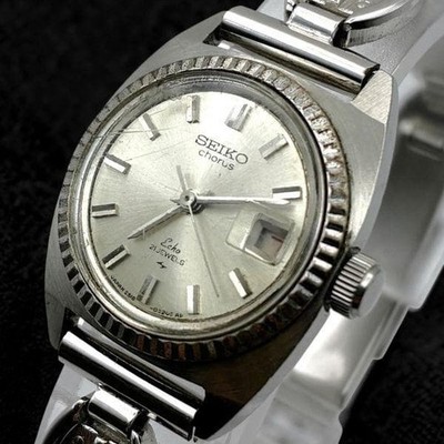 Seiko Chorus Vintage Manual Winding Watch 705 Date Silver Men's Used SV311