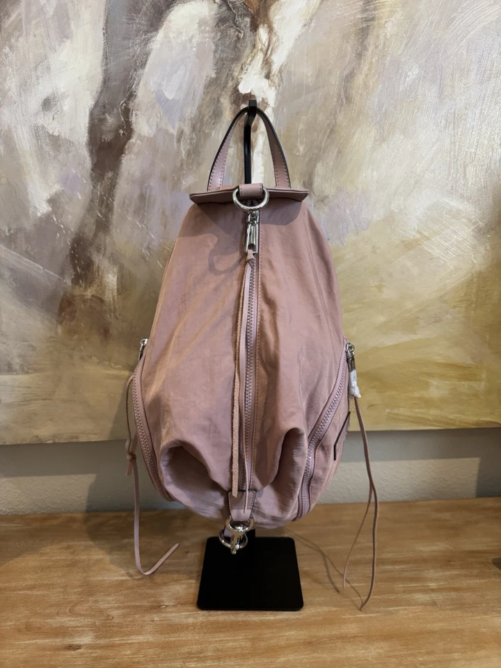 Rebecca Minkoff Light Pink Julian Backpack Purse Nylon/Leather - Image 1 of 4