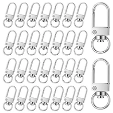 30PCS Metal Lobster Claw Clasps, Lanyard Swivel Snap Hooks with Key Rings, He...