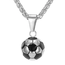 Men Sport Necklace Stainless Steel Rope Wheat Chain with Cool Enamel Black Ba...