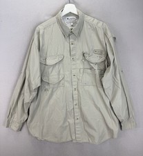 Columbia Men’s Large PFG Fishing Gear Safari Outdoor Lightweight Utility Shirt