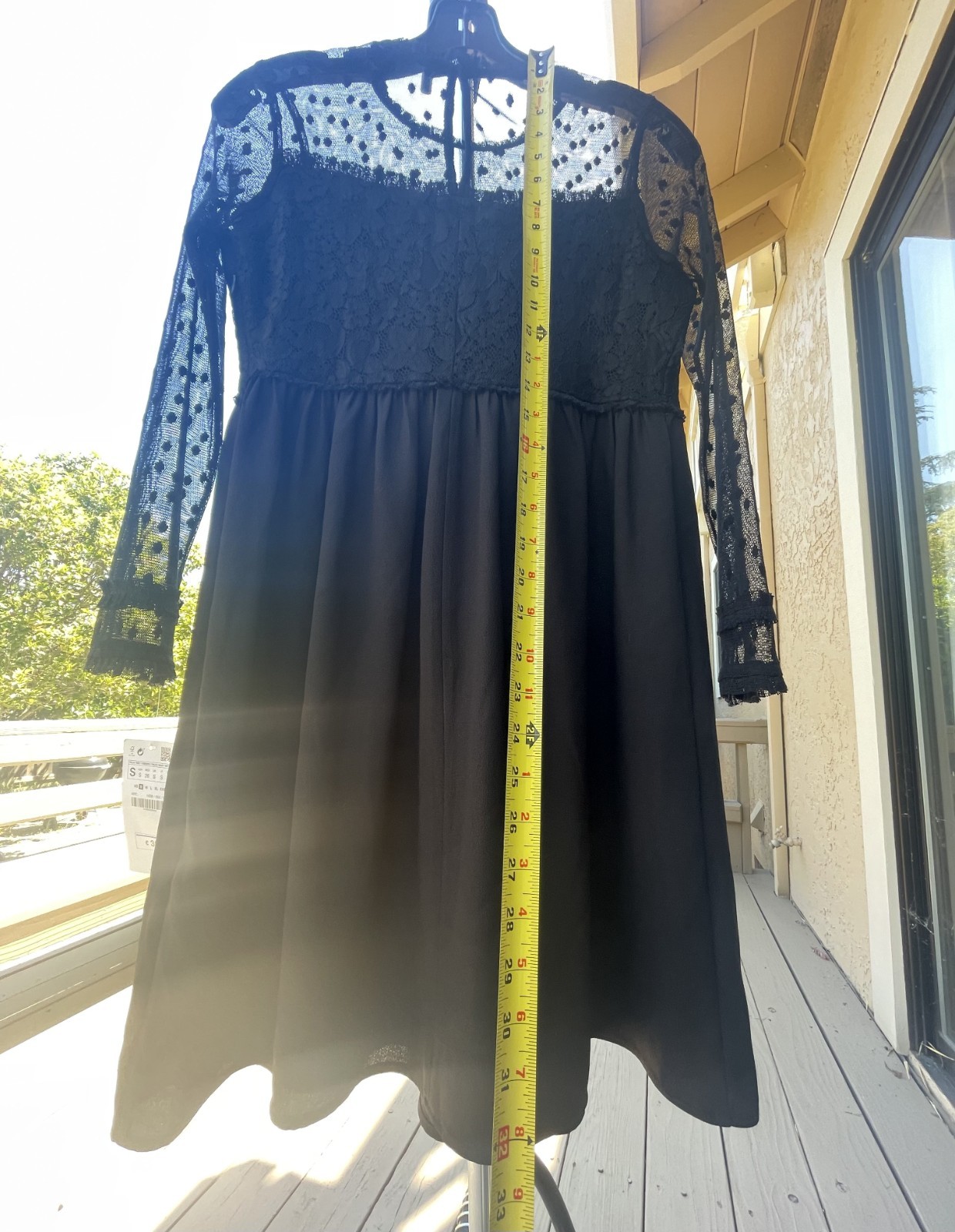 zara basic collection black sheer mesh laced dress small image 2