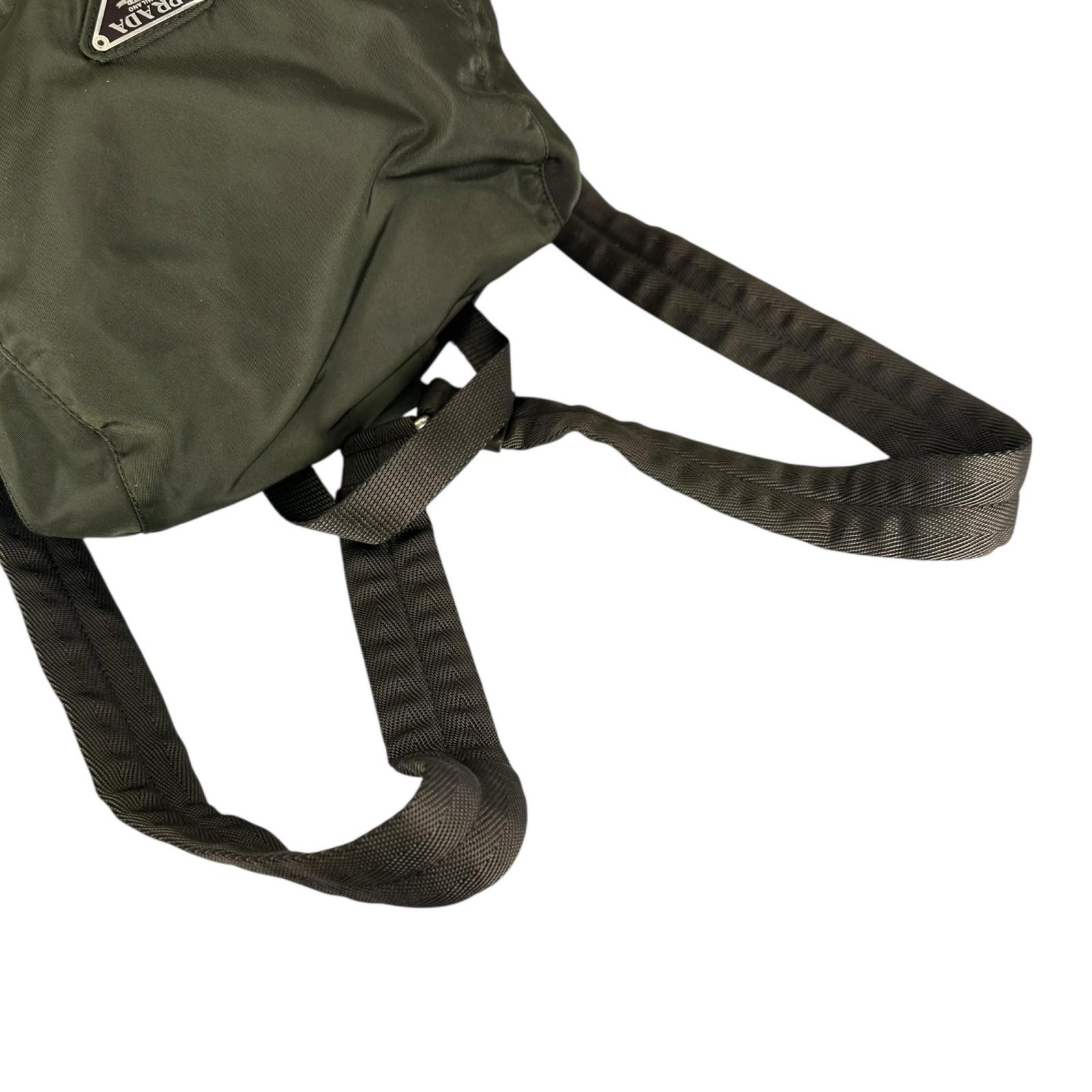 PRADA Triangular logo Backpack Â· Daypack khaki W… - image 5