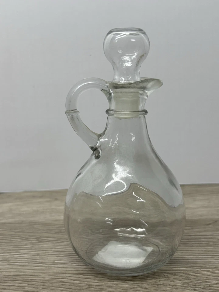 Jarra de botella de aceite y vinagre vintage Anchor Hocking Glass Cruet & Stopper Foto 2 de 4