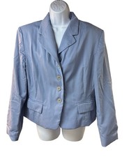 Pendleton Petite 100 Wool Blue Single Breasted Blazer Womens 14P USA