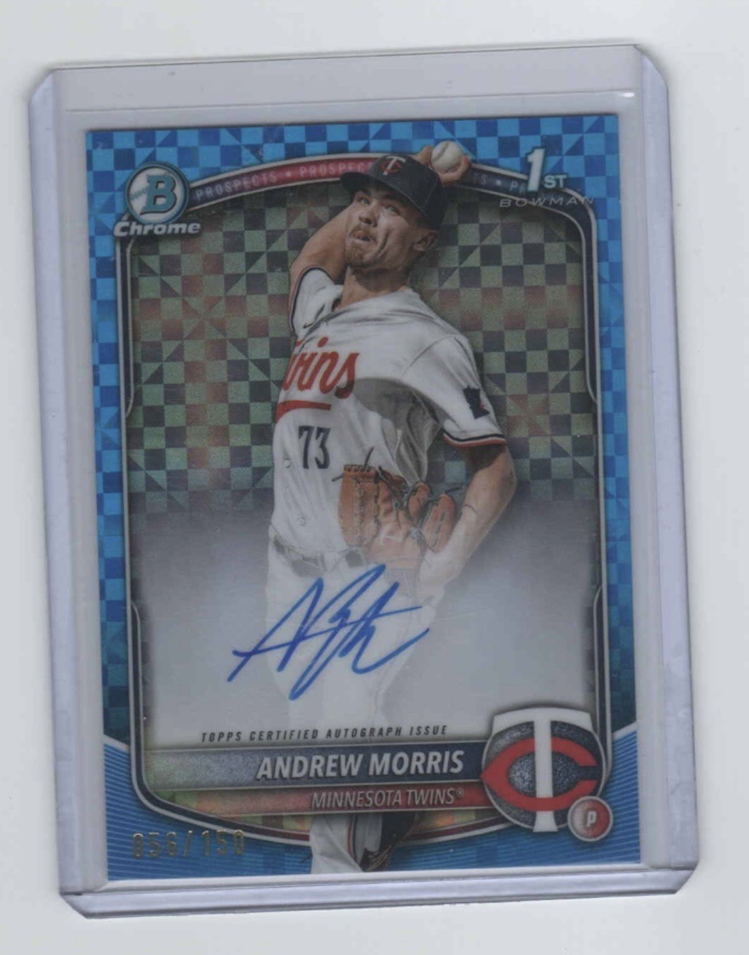 2025 Bowman Andrew Morris Chrome Auto Refractor Blue xfractor 1st /150