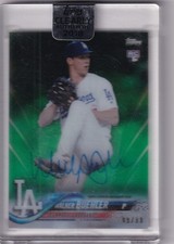 Walker Buehler 2018 Topps Clearly Authentic Auto Green /99