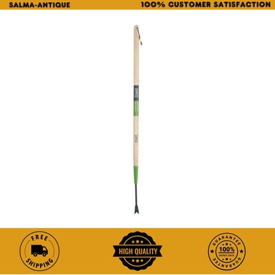 36 in. Wood Long Handle Forged Dandelion Two-Handed Garden Weeder Very Nice