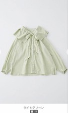 Nest Robe Linen Croissant Collar Shirt Light Green Free Size Used