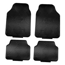 Automotive - Heavy-Duty Metallic Rubber for Cars, Universal Black Floor Mats