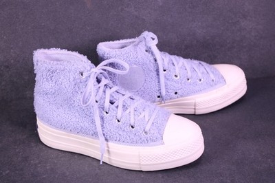 Converse Sneaker CTAS Lift Hi Platform Chucks Gr. 38 hellblau Fell Teddy BC1627