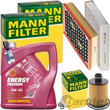 Mann Kit D'Inspection + 5L mannol 5W-30 Huile Convient pour Opel Insignia Un 2.0