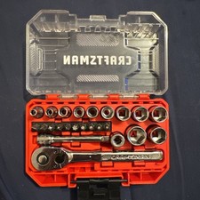 Craftsman 24 Pc Metric Socket Ratchet Set In Plastic Box. 4mm To 14mm 6 Pt