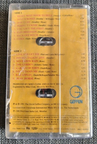 Guns N Roses Use Your Illusion I 2003 India Audio Cassette Tape Unplayed - Picture 2 of 6