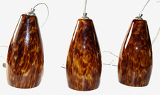 Brown Tiger Cone Cylinder Hand Blown Glass Sa...
