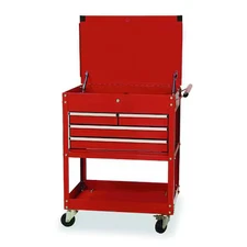 Westward 2Czy5 Westward Tool Utility Cart, 4-Drawers, Gloss Red, Keyed, 30" W X