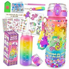 Decorate Your Own Water Bottle Kits for Girls Age 4-6-8-10,Painting Unicorn