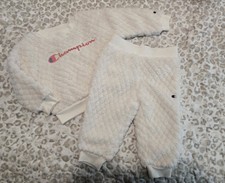 CHAMPION Sweatshirt  Pants 2 Piece Sweatsuit Set Size 12 Months Girls Fluffy