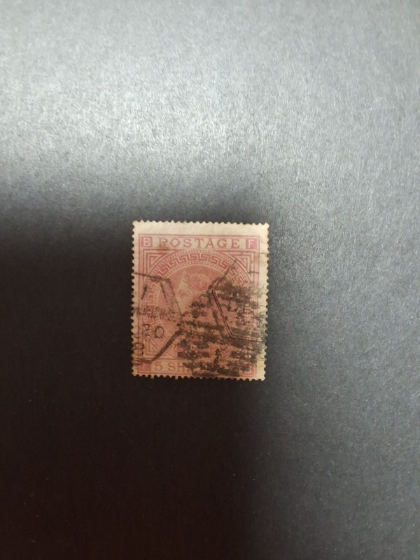 Great Britain Scott # 57 Used 5 Shillings UK Stamp Cat $775 Flty