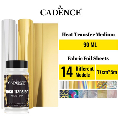 Cadence Fabric Foil Sheet 17x500CM + Heat Transfer Medium 90ML Textilfolie