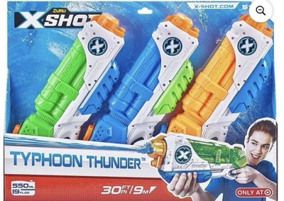 ZURU X-Shot Typhoon Thunder Water Blaster for Kids Ages 5+ (3 Pack) 500ml, 17oz