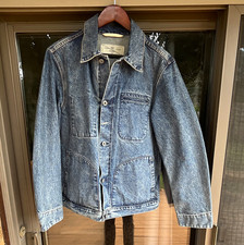 RGT Mens L Blue Button Front Jacket Point Col...