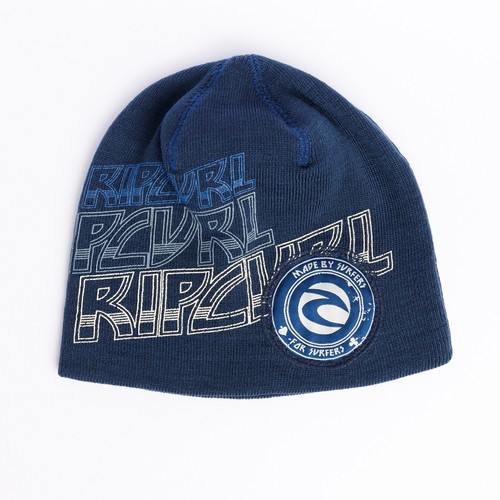 Vintage Rip Curl Skull Cap Beanie 90s Y2K Surf Skatewear Logo Blue - Imagen 2 de 10