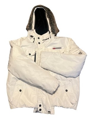 Geographical Norway XXL Hooded Coat  Zip Below Zero Polar Expedition Platinum