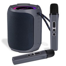 Karaoke Machine Portable Bluetooth Speaker with 2 Dual Microphone Karaoke IPX...