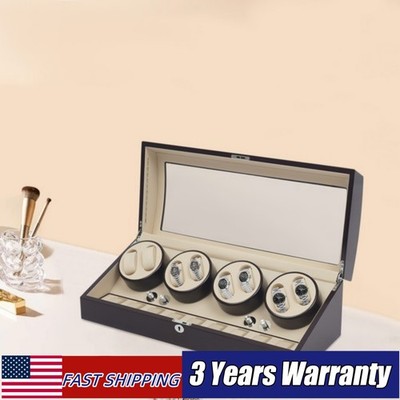 Automatic Watch Winder 17 Watches Storage Organizer Wooden Display Box with Lock