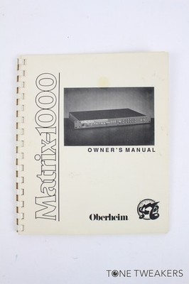 OBERHEIM MATRIX-1000 OWNERS MANUAL Synthesizer Module book VINTAGE GEAR DEALER