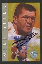Mike Ditka Autograph Football Card (1998 HOF Series) ** Chicago Bears